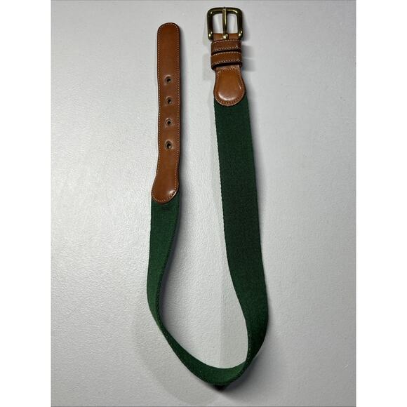 Vintage Coach Surcingle Belt Size 26 Green Wool Brown Leather Classic 7802 - Picture 4 of 10